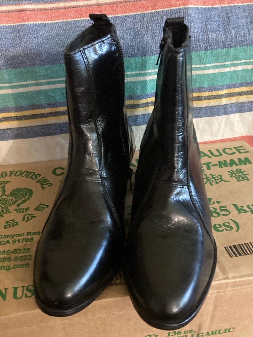 Stacy Adams Santos Men's Black Leather Side-Zip Ankle Boots